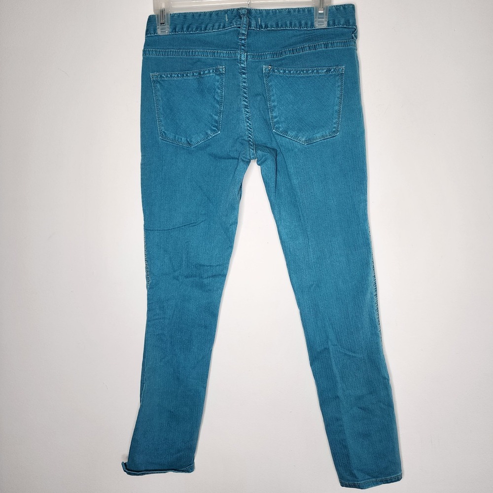 Free People Jeans Womens Tag 26 Measured SEE PHOTO Turquoise Blue‎ Stretch Denim - Picture 3 of 8